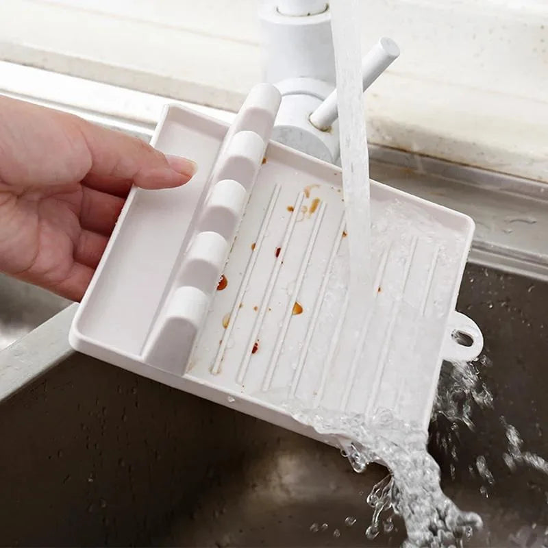 Plastic Spoon Rest with Chopstick Slot | Kitchen Counter Organizer