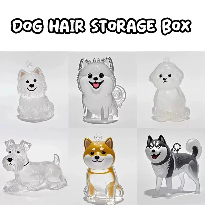 Clear Puppy Hair Memorial Keepsake Capsule | Pet Fur Container Keychain