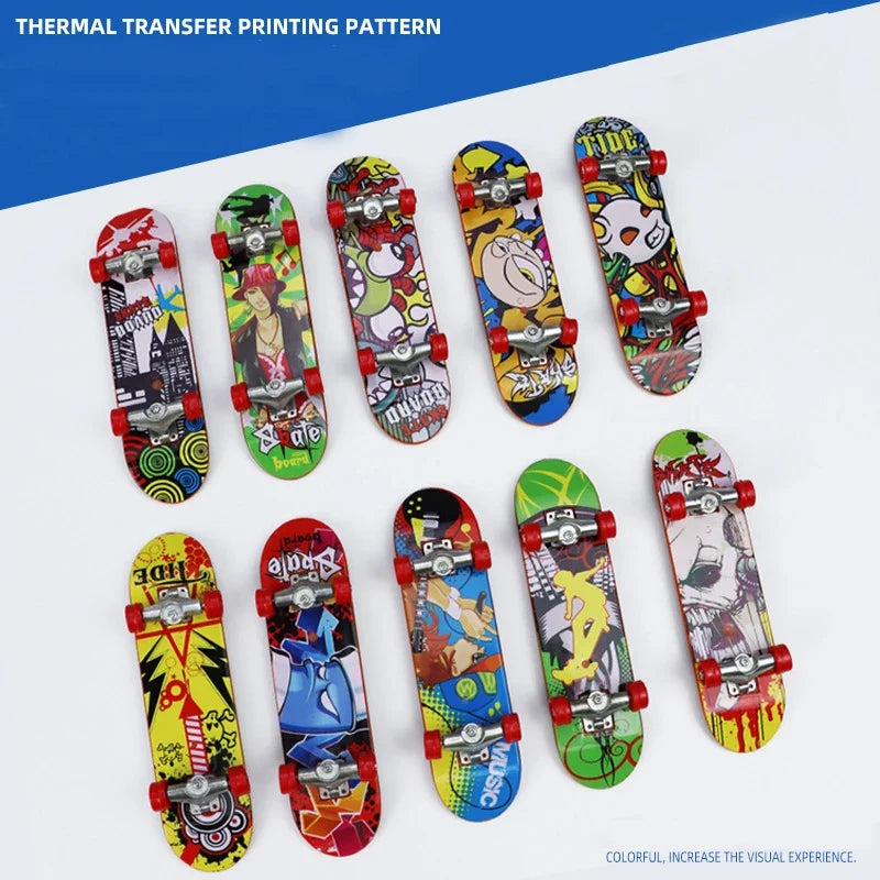 5Pcs Mini Finger Skateboard Set | Kids Tabletop Toy with Alloy Trucks