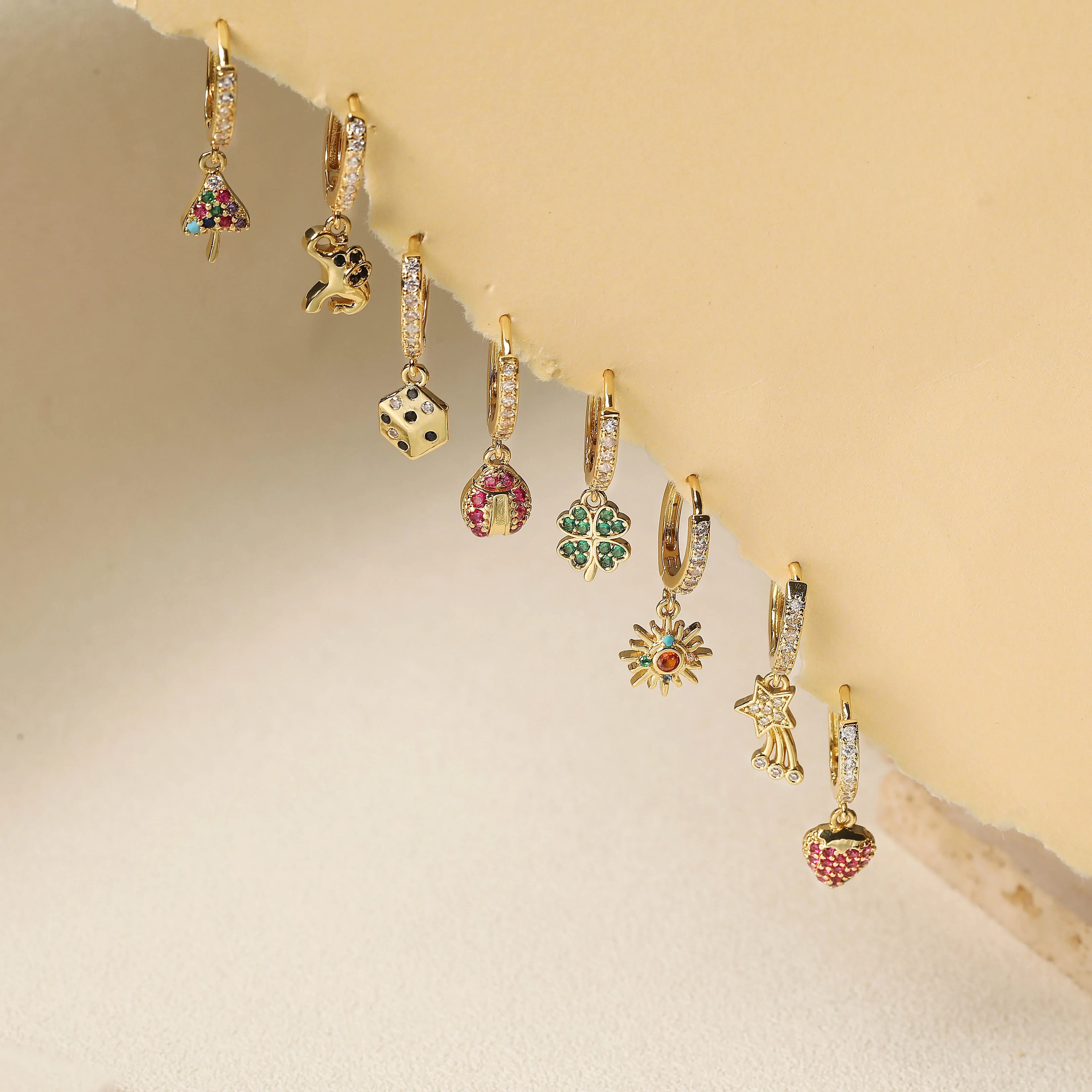 Sun Star Drop Earrings | 18K Gold Plated Meteorite Charm Jewelry