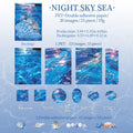 25 Sheets Blue Ocean Theme Dual Texture Sticker Pack | Scrapbook and Journal Decor Set