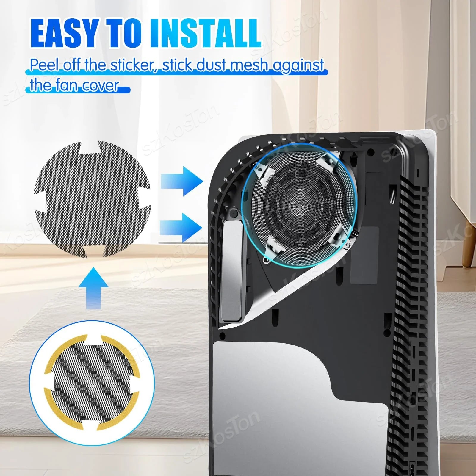 Cooling Fan Vents Dust Filter for PS5 Slim PS5 Pro | Game Console Accessories Dustproof Kit