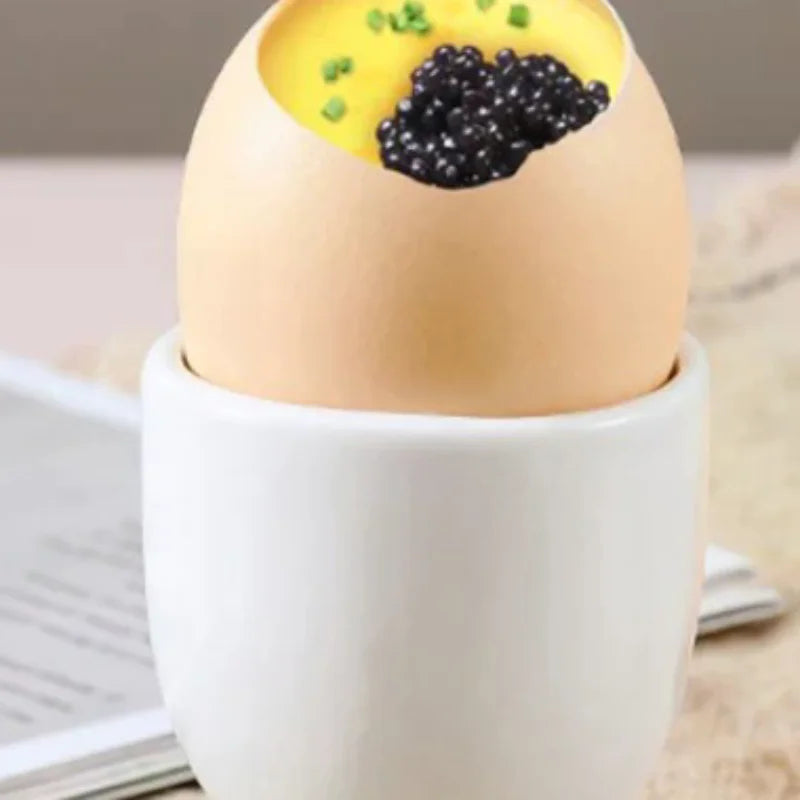 Egg Cup Holder for Hard and Soft Boiled Eggs | White Breakfast Kitchen Accessory