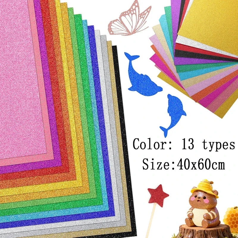 Glitter Foam Paper Sheets for DIY Crafts | Sparkle EVA Craft Foam 40x60cm