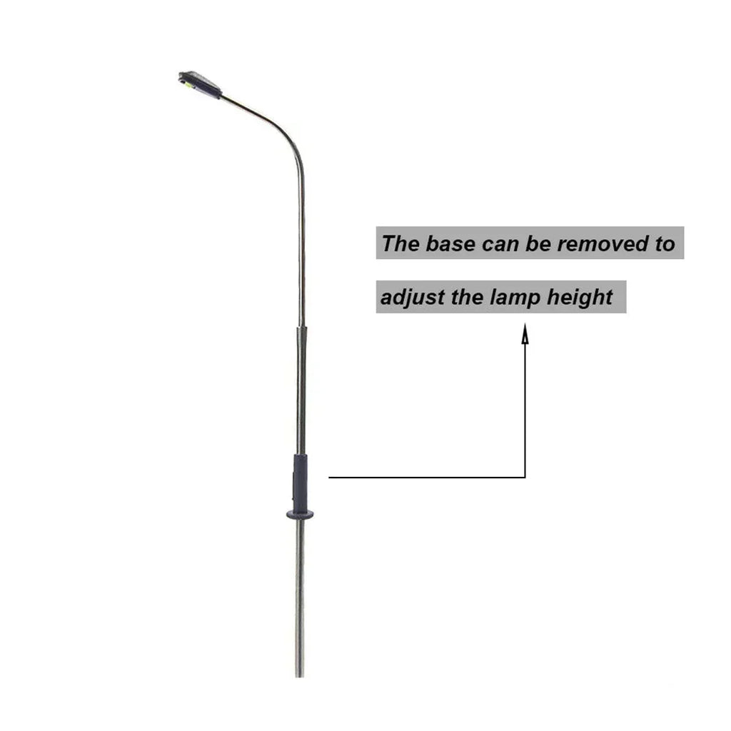 HO Scale Street Lamp Post Warm White 1:87 Model Railway Lighting | 10 Pack Diorama Accessory