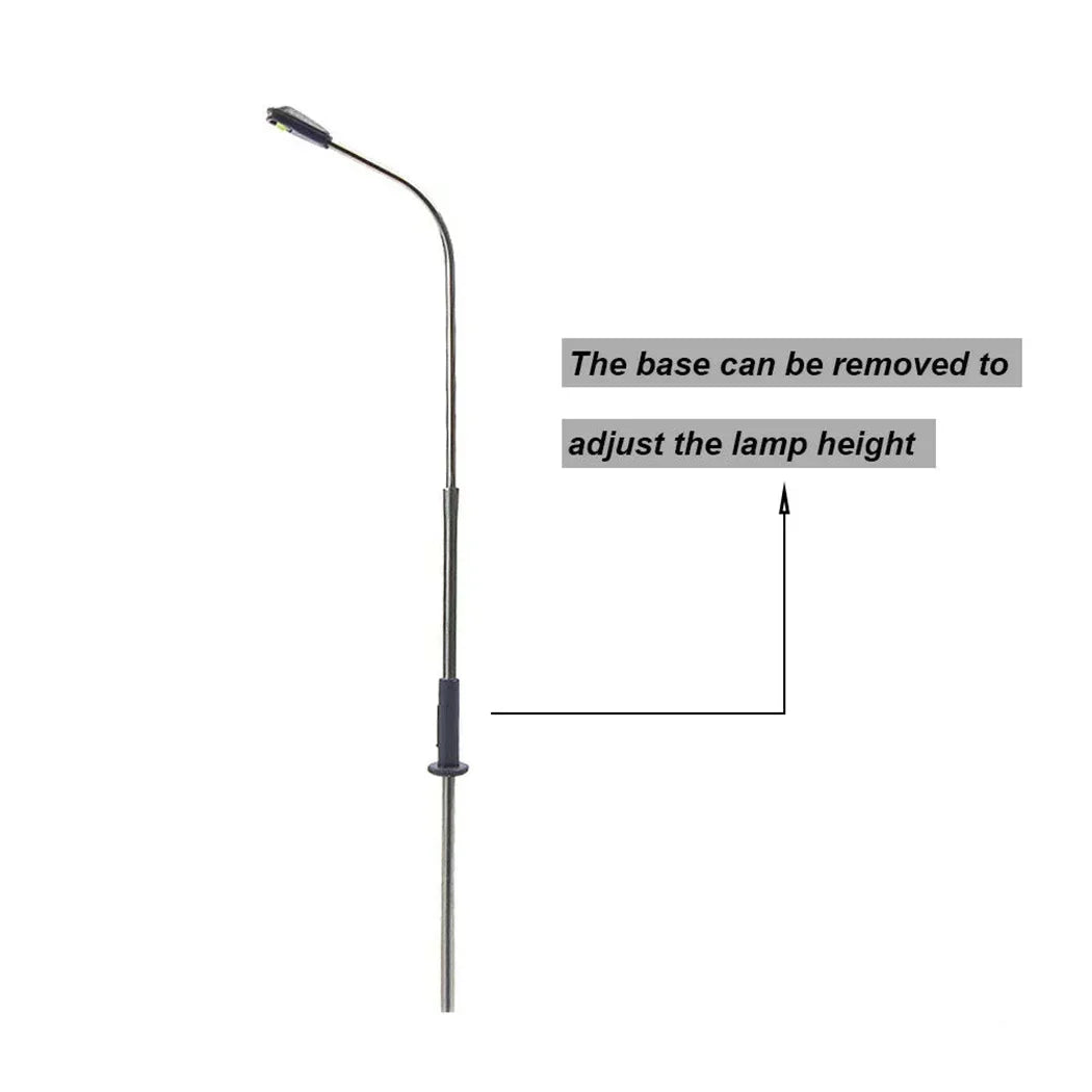 HO Scale Street Lamp Post Warm White 1:87 Model Railway Lighting | 10 Pack Diorama Accessory