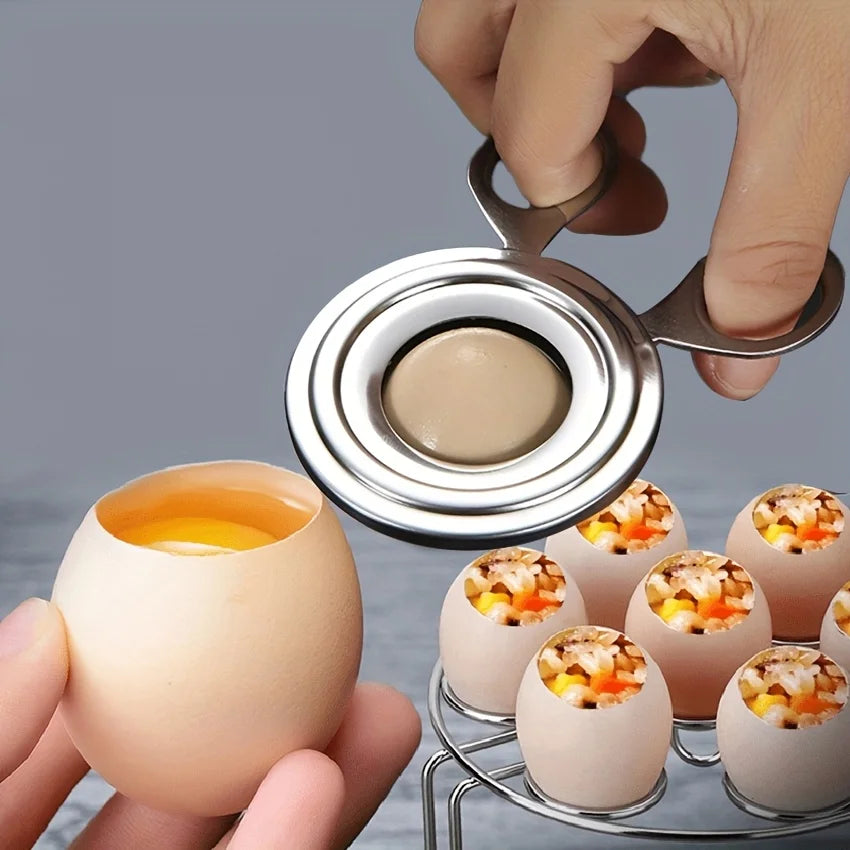 Portable Stainless Steel Egg Topper Tool | Easy Perfect Egg Cracker for Breakfast