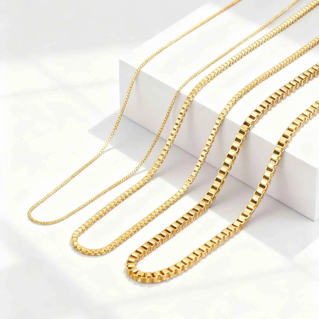 Stainless Steel Box Chain Necklace for Women | Hip Hop Fashion Jewelry Gift
