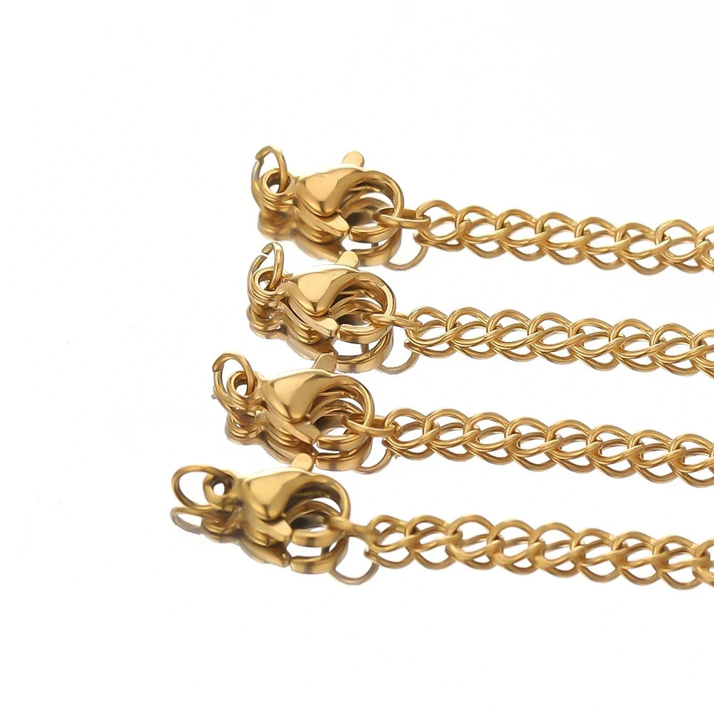 10pcs Stainless Steel Extension Chains with Lobster Clasps | DIY Jewelry Findings