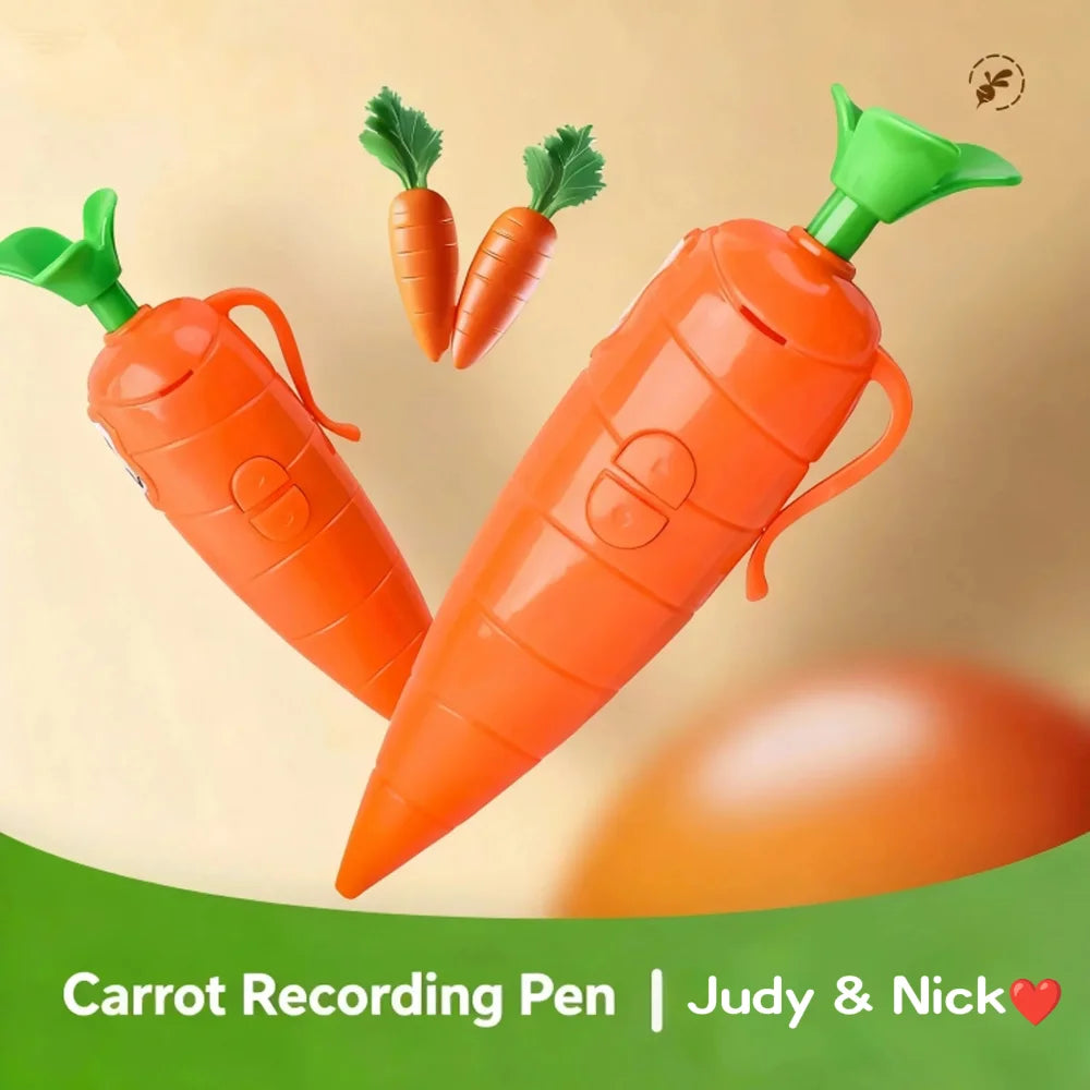 Judy & Nick Carrot Voice Recorder Pen | Novelty Electronic Sound Toy with Graffiti Ballpoint