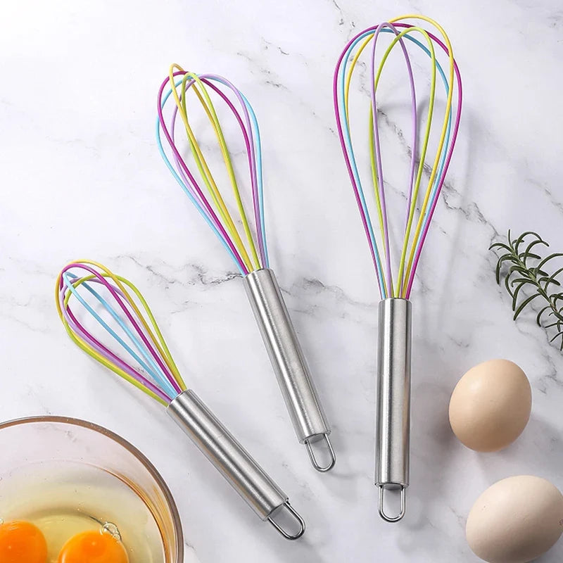 Stainless Steel Balloon Wire Silicone Whisk | Manual Egg Beater Mixer