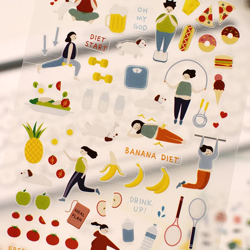 Korean Import Suatelier Daily Exercise DIY Scrapbooking Diary Sticker Set | School Supplies Gift