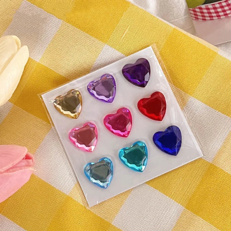 3D Crystal Heart Stickers | Sparkly Craft Decor for Scrapbooks and Journals
