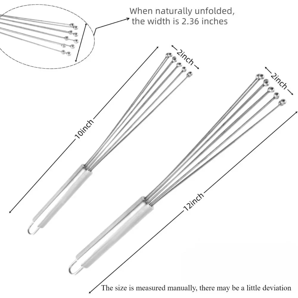 10/12 Inch Manual Egg Beater | Stainless Steel Ball Mixer for Cooking