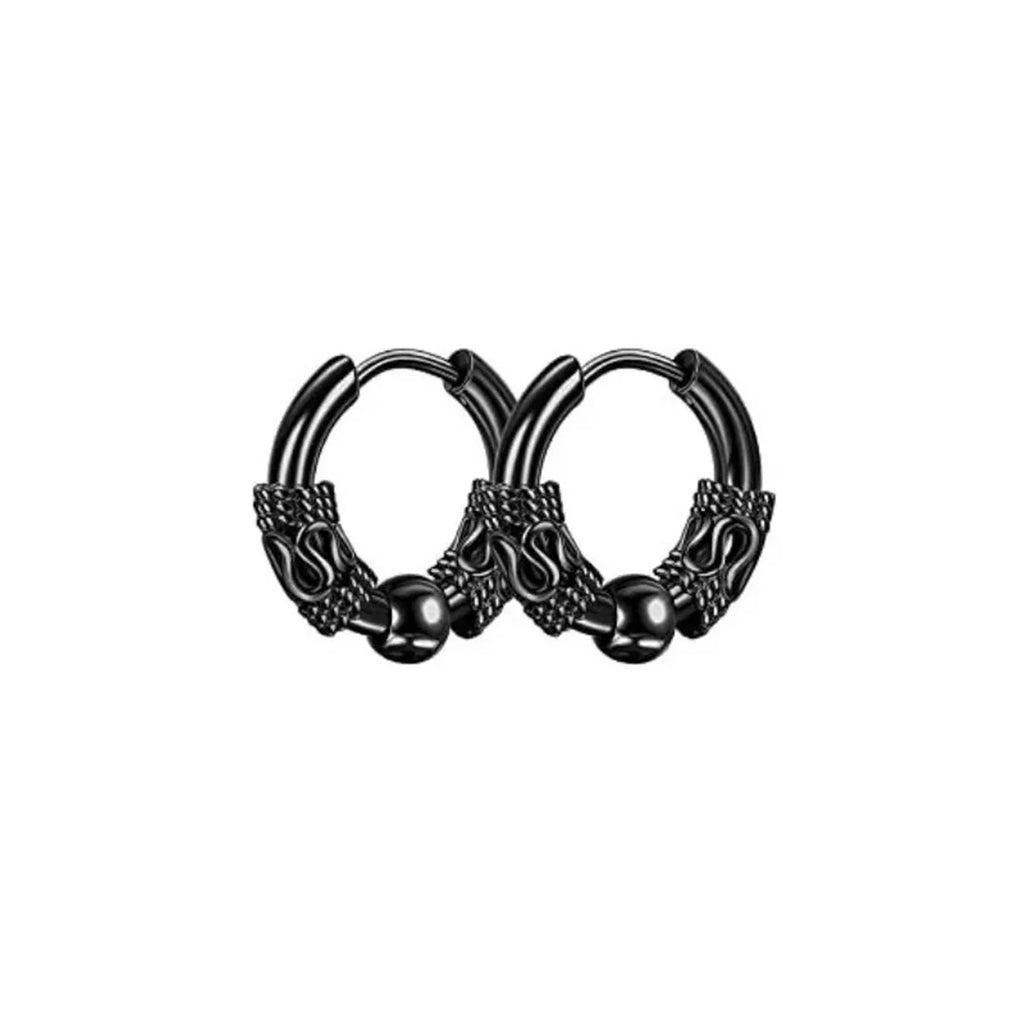 2/4pcs Stainless Steel Punk Hoop Earrings | Hip Hop Circle Totem Ear Piercing Jewelry for Men and Women