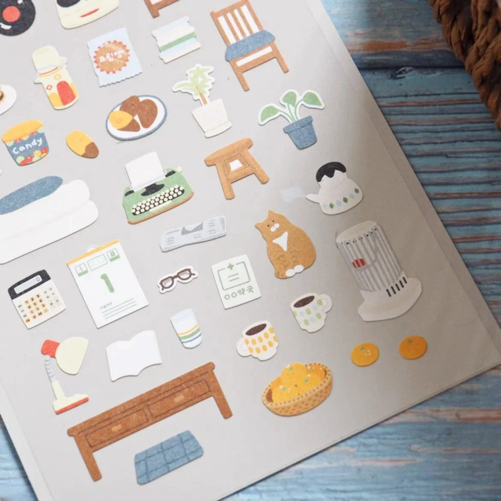 Korean Import Suatelier Grandapa's Room Paper Stickers | Scrapbooking DIY Decorative Supply