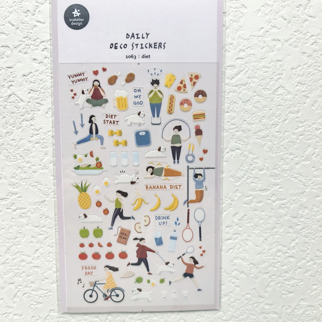 Korean Import Suatelier Daily Exercise DIY Scrapbooking Diary Sticker Set | School Supplies Gift