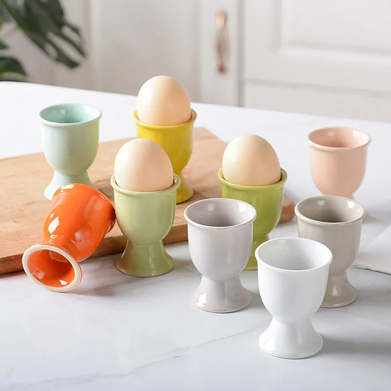 Egg Cup Holders Candy Color | Ceramic Creative Serving Cups Breakfast