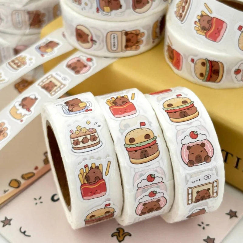 500pcs Cute Kabibara Stickers for Laptops, Skateboards, Guitars & Scrapbooks | DIY Decorative Gift Cards