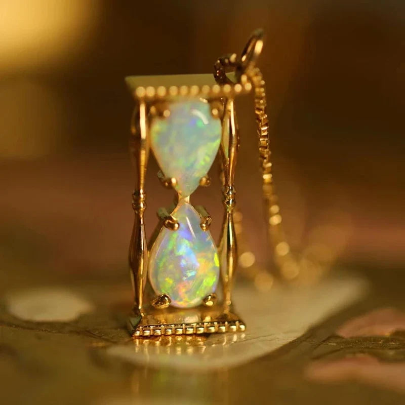 ANENJERY Hourglass Pendant Necklace | Niche Design Fashion Jewelry for Women