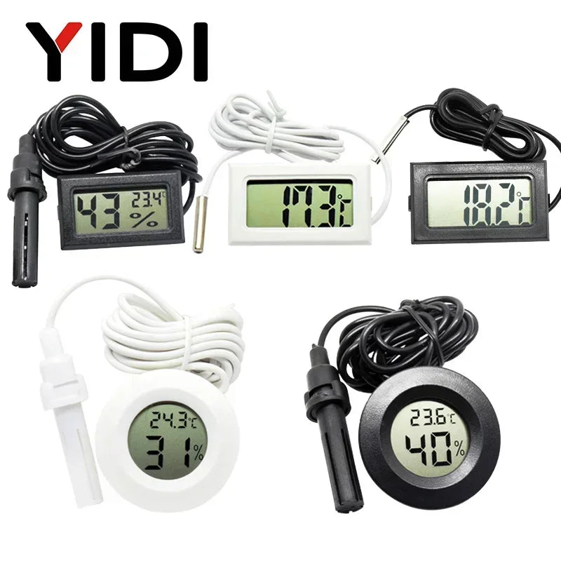 Mini LCD Digital Thermometer Hygrometer | Dual Probe Temperature Humidity Monitor