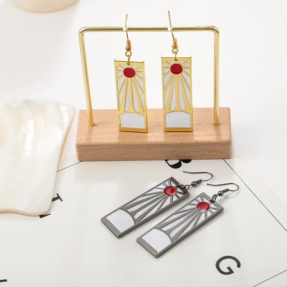 Demon and Slayer Metal Drop Earrings | Unisex Fandom Jewelry