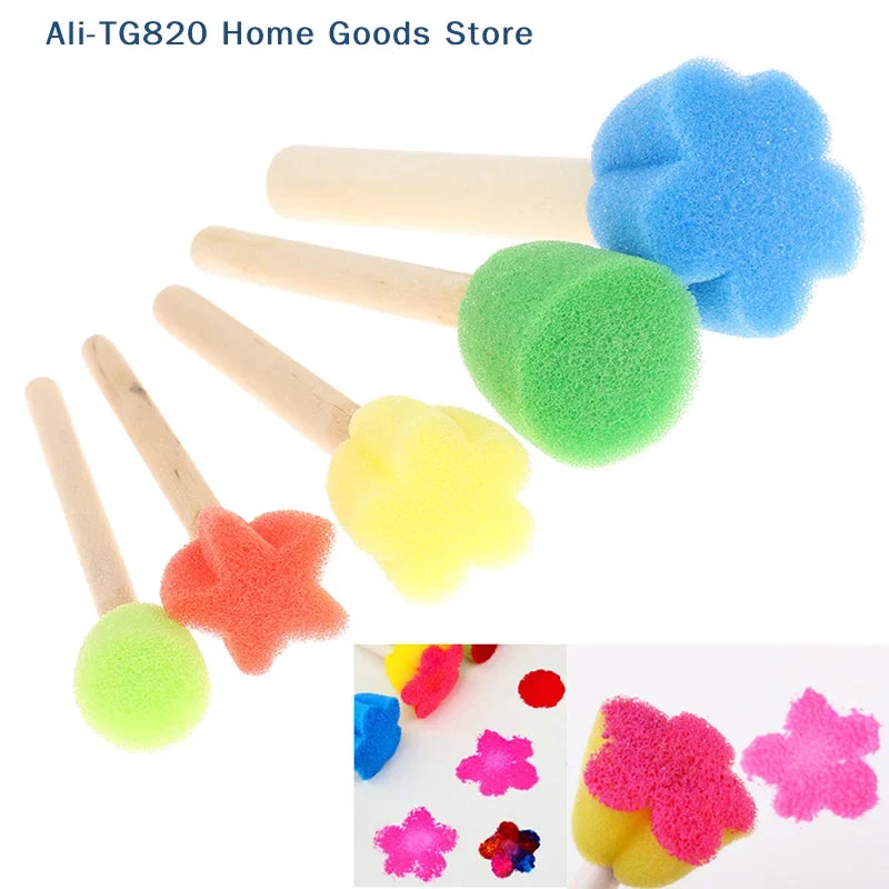 Kids Sponge Stamp Brush Set | Flower Drawing Toys for Toddlers
