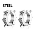 1Pair Punk Stainless Steel Spiky Thorn Stud Earrings | Unisex Gothic Hip Hop Jewelry