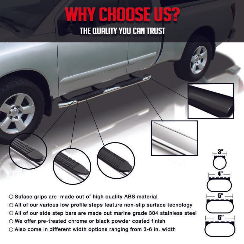 2001-2013 Chevy Silverado Sierra Regular Cab Oval Running Board Steel