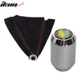 JDM style Red Stitch Shift Black Suede Boot Cover Chrome MT Shift Knob