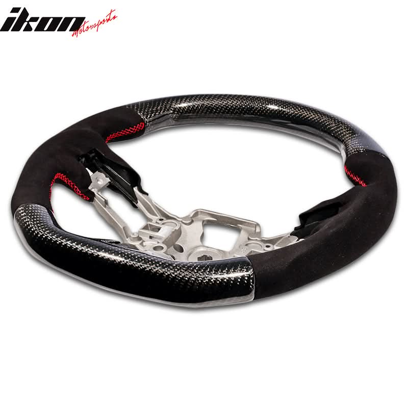 2015-2017 Mustang V1 Matte Steering Wheel Carbon Fiber Synthetic Suede