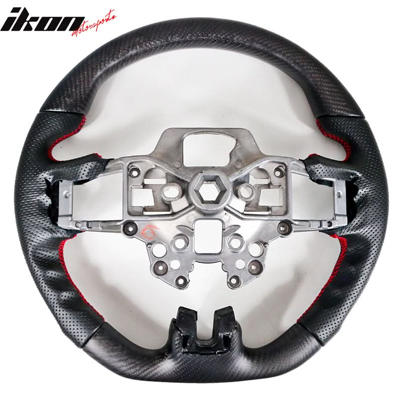 2018-2023 Ford Mustang V1 Steering Wheel w/ Red Stitching Carbon Fiber