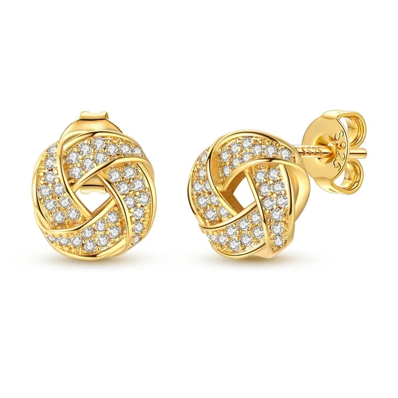 925 Sterling Silver Skull Stud Earrings | Shiny Gold Finish for Women
