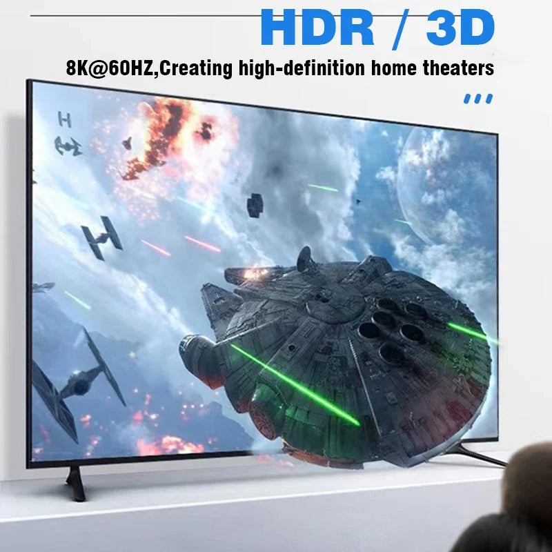 NNBILI HDMI 2.1 Adapter | 48Gbps 8K@60Hz Elbow and Straight Converter