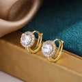 Huitan Cubic Zirconia Hoop Earrings | Dainty Fashion Jewelry for Women