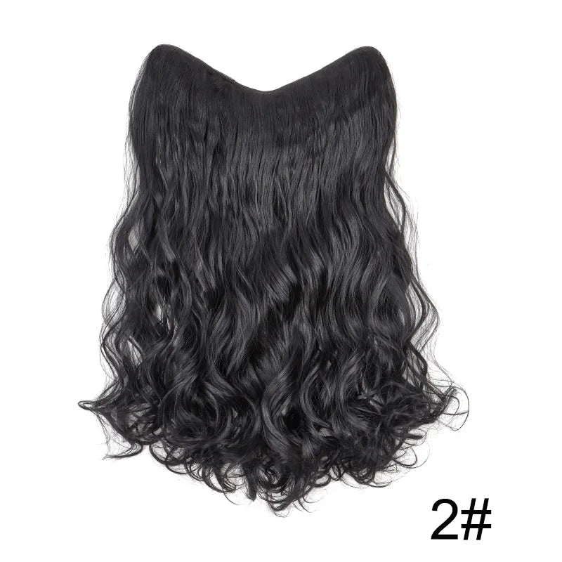 20Inch Synthetic Wavy Curly Clip in Hair Extensions | Heat Resistant Black Blonde Hairpiece for Women