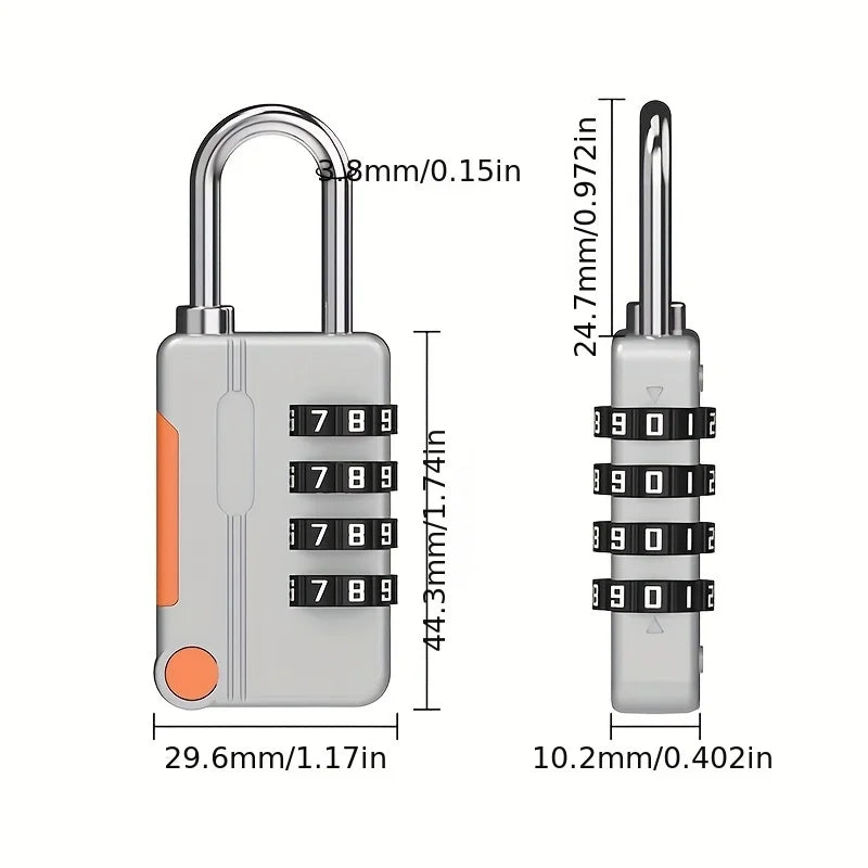 4 Digit Combination Padlock | Keyless Travel Luggage Lock