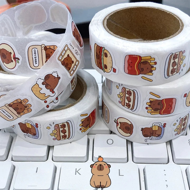 500pcs Cute Kabibara Stickers for Laptops, Skateboards, Guitars & Scrapbooks | DIY Decorative Gift Cards