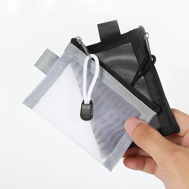 Mini Clear Nylon Mesh Zipper Coin Purse | Portable Wallet for Cards, Keys, and Lipstick