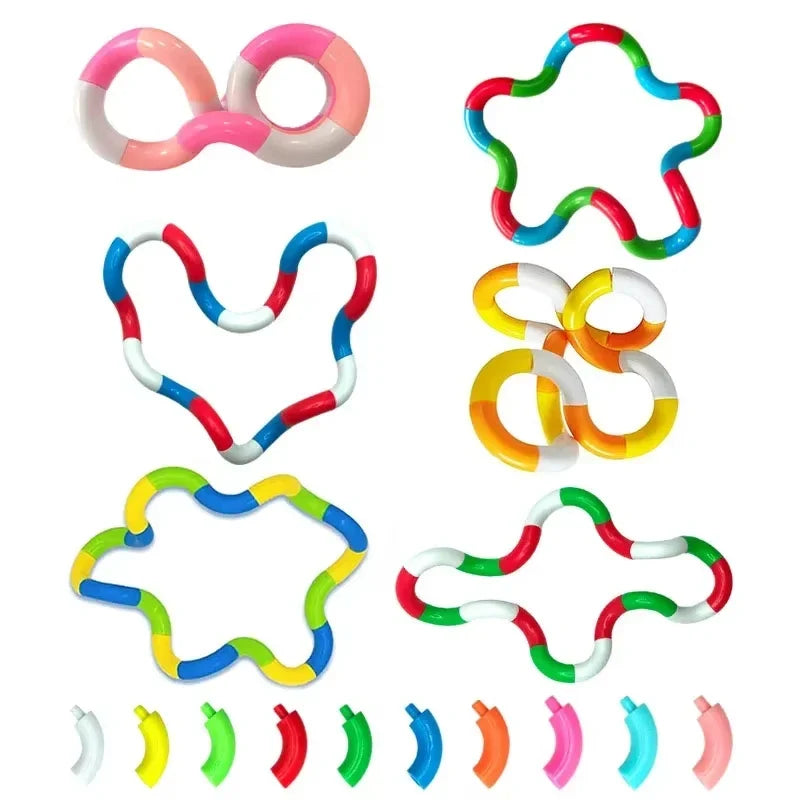 Tangle Fidget Toy | Twisting Sensory Hand-Eye Coordination Anxiety Relief Finger Toy for Kids and Adults