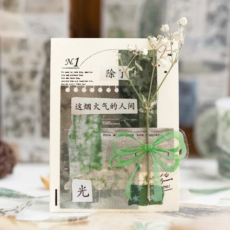 Poem of Plants Landscaping Collage Sticker Tape | 5x200cm Creative DIY Journal Decor