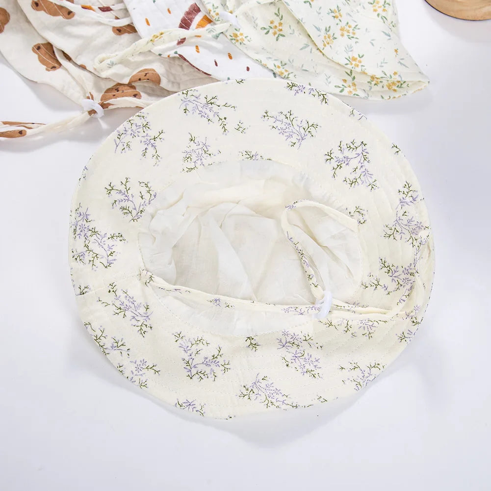 Floral Print Baby Bucket Hats | Adjustable Sun Protection Caps for Infant Boys Girls