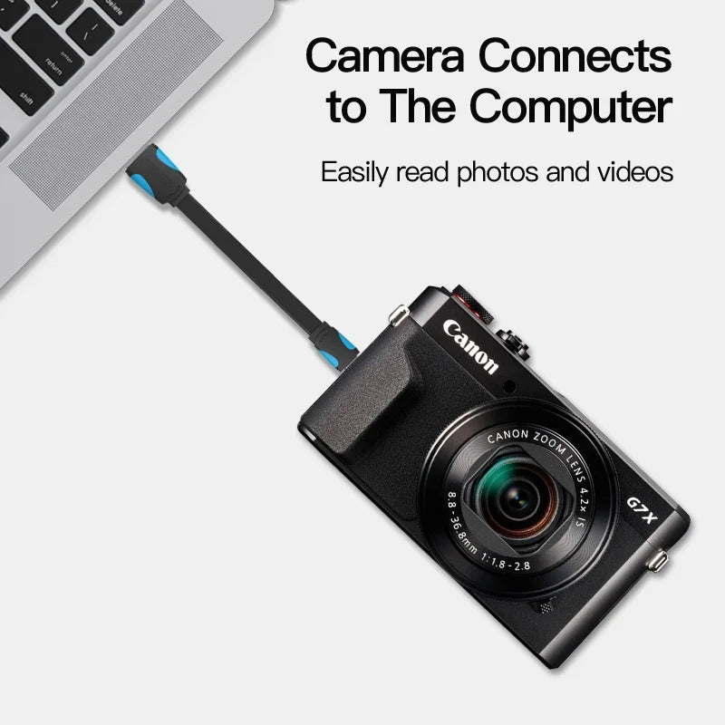 Vention Mini USB Cable | Fast Charging and Data Sync for Cameras, Phones, and More