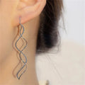 2Pcs Wave Fringe Tassel Earrings | Exquisite Long Style Stud Earrings for Women