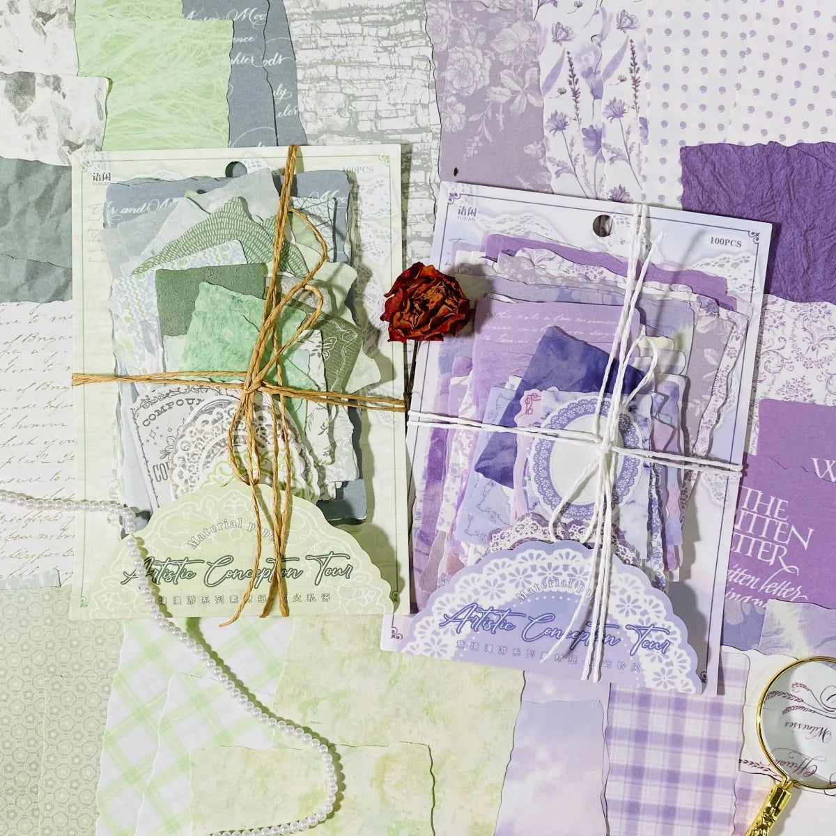 Journamm 100-Sheet Scrapbook Paper Pack | DIY Card Making and Decorative Collage Supplies