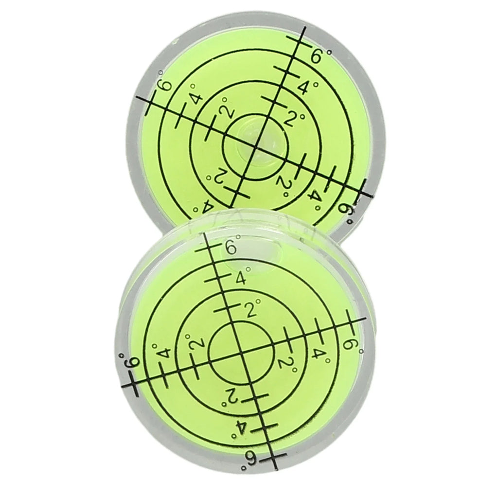 2pcs 32x7mm Mini Bubble Level | Horizontal Circular Level with Degree Scale for Precision Measuring