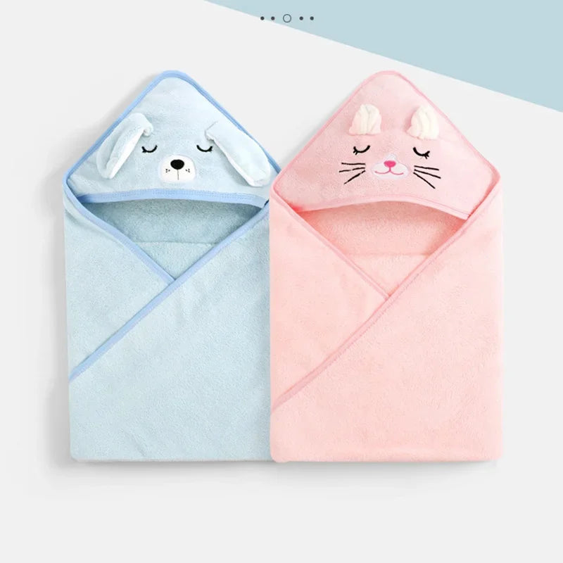 Cartoon Animal Baby Bath Towel | Soft Hooded Toddler Bathrobe for Boys Girls