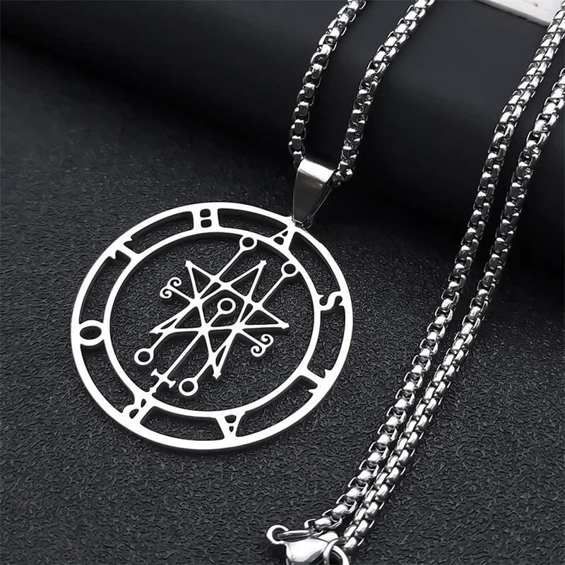 Astaroth Sigil Goetia Stainless Steel Necklace | Solomon Demon Seal Pendant Jewelry