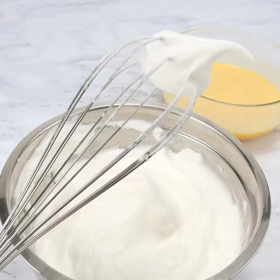 Manual Rotary Egg Beater | Stainless Steel Hand Whisk for Kitchen Baking