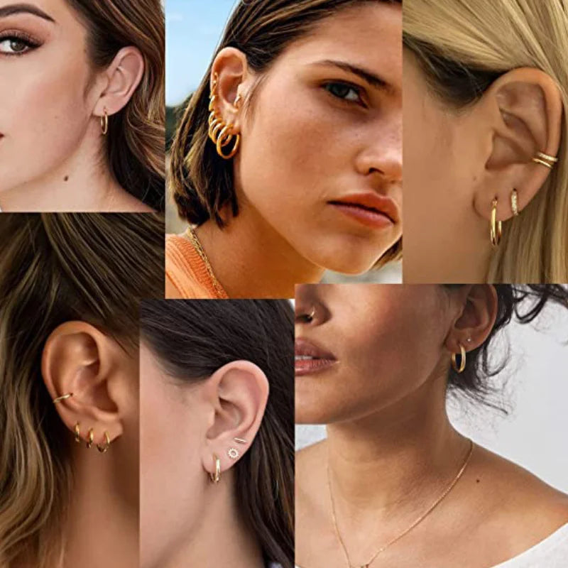 Small Hypoallergenic Hoop Earrings for Sensitive Ears | Stainless Steel Huggie Earrings